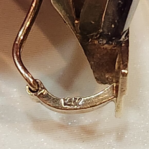 Large Vintage Modern 14K Solid Gold Laser Cut Amethyst Enhancer - Picture 11 of 11